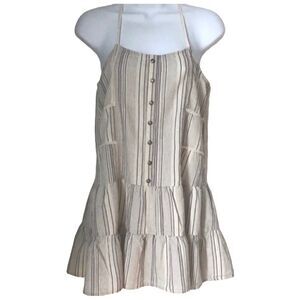 En Creme Bohemian Sleeveless Tan Blue Summer Lightweight Blouse size S